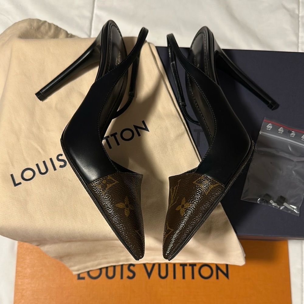 Louis Vuitton Cherie sling back pumps size 37 - Picture 3 of 11